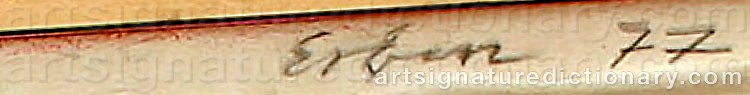 Authentic signature by Ulrich ERBEN on  artwork