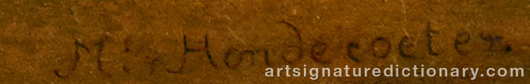Authentic signature by Melchior De HONDECOETER on Painting/Watercolour artwork