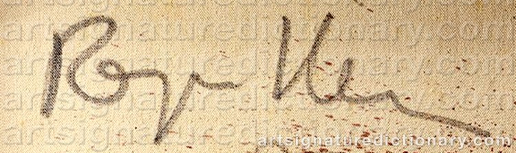 Authentic signature by Roger HERMAN on Painting/Watercolour artwork