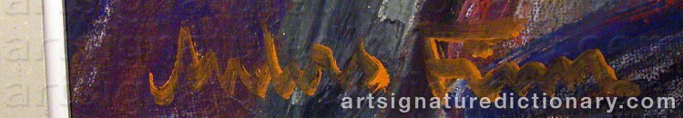 Authentic signature by Anders FINN on  artwork