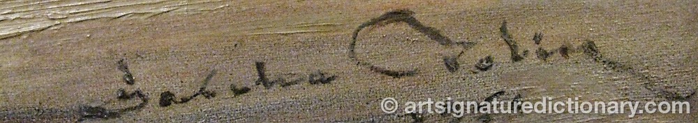 Authentic signature by Ernst Alexander ‘Sacha’ BOLIN on  artwork