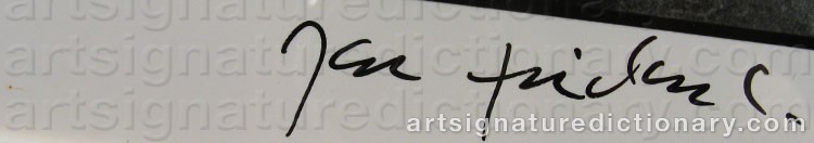Authentic signature by Jan FRIDLUND on artwork