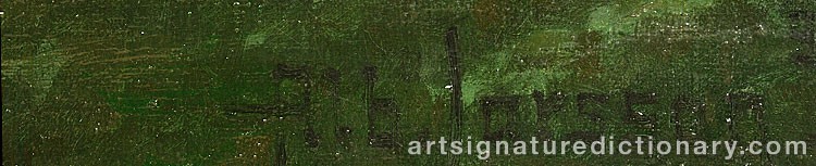 Authentic signature by Albert LARSSON on  artwork