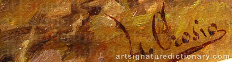 Authentic signature by Luigi CROSIO on  artwork