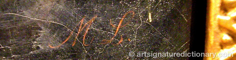 Authentic signature by Mathilda LETH on  artwork