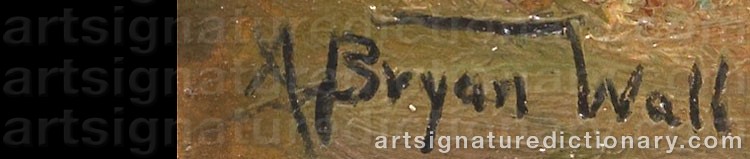 Authentic signature by Alfred Bryan WALL on artwork