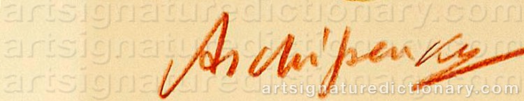 Authentic signature by Alexander ARCHIPENKO on artwork