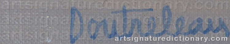 Authentic signature by Pierre DOUTRELEAU on  artwork