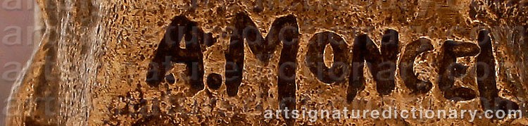 Authentic signature by Alphonse Emmanuel DE MONCEL DE PERRIN on  artwork