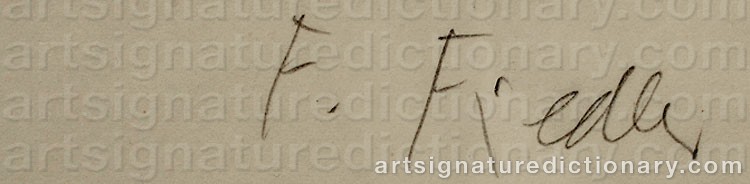Authentic signature by François FIEDLER on  artwork