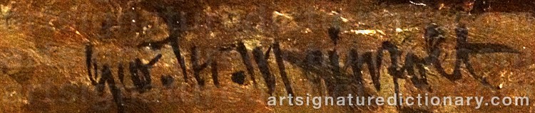 Authentic signature by Georg Michael MEINZOLT on  artwork