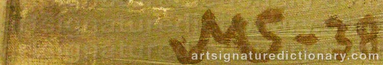 Authentic signature by Mary SUNDSTRÖM-CEDERKRANTZ on  artwork