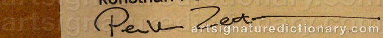 Authentic signature by Pernilla ZETTERMAN on  artwork