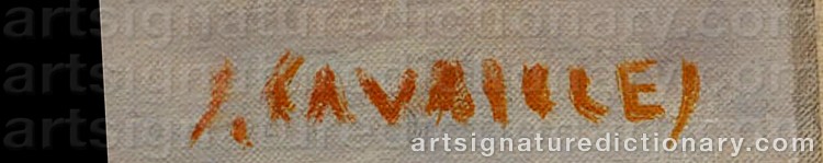 Authentic signature by Jules CAVAILLES on Painting/Watercolour artwork
