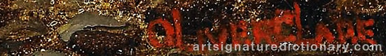 Authentic signature by Oliver CLARE on artwork