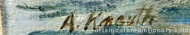 Authentic signature by Arnold Whitman KNAUTH on Painting/Watercolour artwork