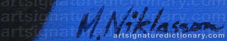 Authentic signature by Maj-Britt NIKLASSON on  artwork