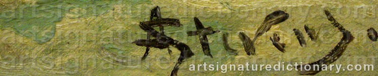 Authentic signature by Alfred Emile Léopold STEVENS on artwork