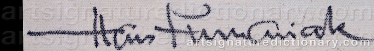 Authentic signature by Hans FURMANIAK on  artwork