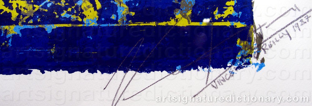 Authentic signature by Vincent O’REYLLY on artwork