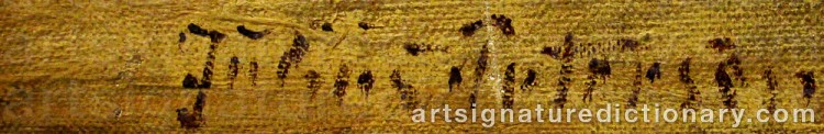 Authentic signature by Julius Hans Henrik PETERSEN on  artwork