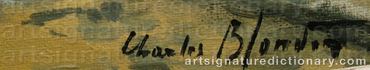 Authentic signature by Charles BLONDIN on Painting/Watercolour artwork