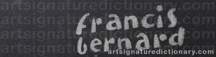 Authentic signature by Francis BERNARD on  artwork