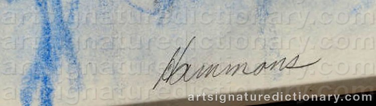 Authentic signature by David HAMMONS on  artwork