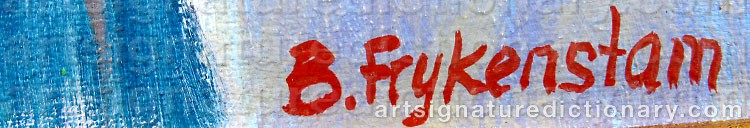 Signature by Börje FRYKENSTAM