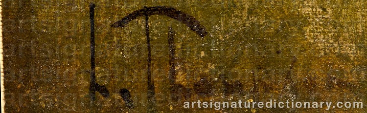 Authentic signature by Harry Ives THOMPSON on  artwork