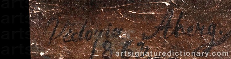 Authentic signature by Victoria ÅBERG on  artwork