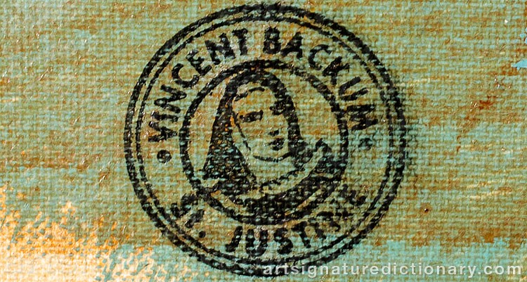 Authentic signature by Vincent BAKKUM on  artwork
