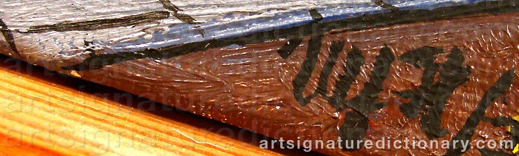 Authentic signature by Ulf HALLGREN on  artwork