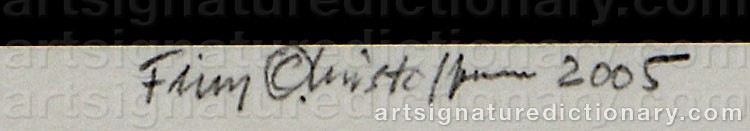 Authentic signature by Finn CHRISTOFFERSSON on  artwork