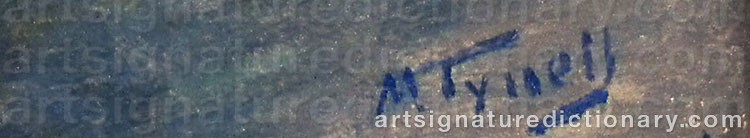 Authentic signature by Märta TYNELL on artwork
