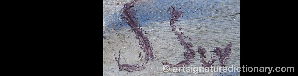 Authentic signature by Sigurd SWANE on artwork