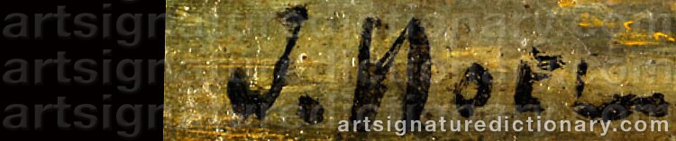 Authentic signature by Jules Achille NOEL on artwork