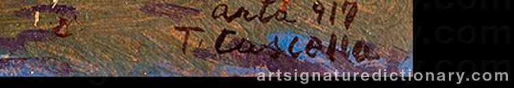 Authentic signature by Tommaso CASCELLA on artwork