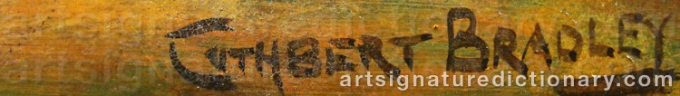 Authentic signature by Cuthbert BRADLEY on  artwork