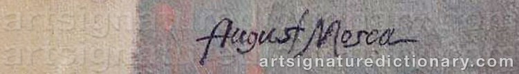 Authentic signature by August MOSCA on artwork