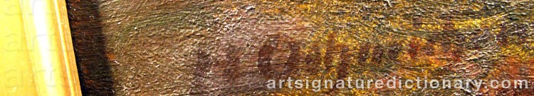 Authentic signature by Hugo OEHMICHEN on  artwork