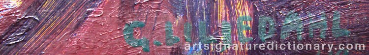 Authentic signature by Gösta LILJEDAHL on Painting/Watercolour artwork