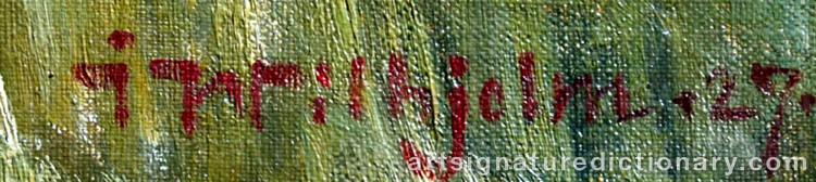 Authentic signature by Johannes WILHJELM on Painting/Watercolour artwork