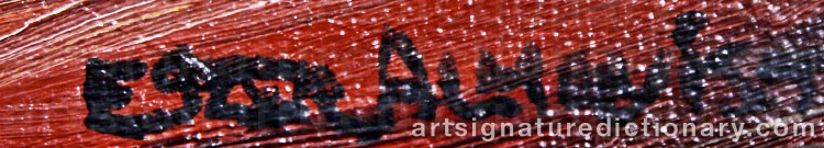 Authentic signature by Ester Dorothea ALMQVIST on artwork