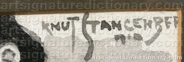 Authentic signature by Knut Viktor ‘Stang’ STANGENBERG on artwork