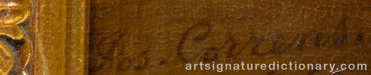 Authentic signature by Josef Cornelius CORRENS on Painting/Watercolour artwork