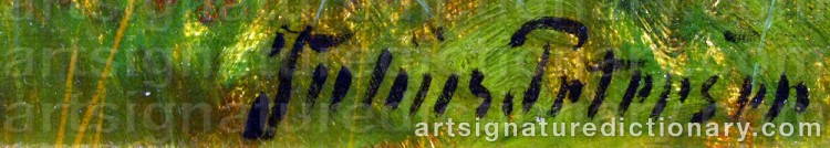 Authentic signature by Julius Hans Henrik PETERSEN on  artwork