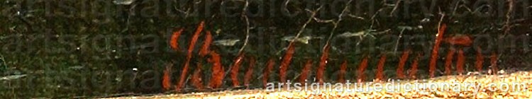 Authentic signature by Edwin Henry BODDINGTON on artwork