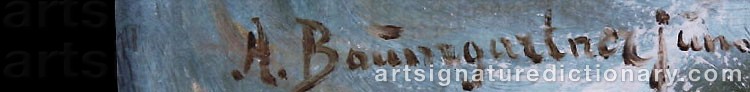 Authentic signature by Adolf  Jr. BAUMGARTNER on Painting/Watercolour artwork