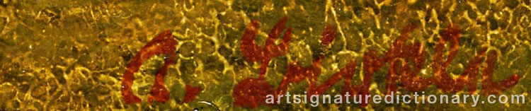 Authentic signature by Albert BIRKLE on  artwork